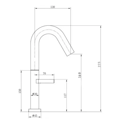 Смеситель для раковины Wonzon & Woghand WW-6068-BS высокий излив, брашированный никель 1
