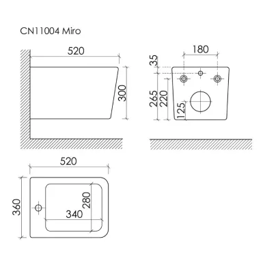 Биде подвесное Ceramicanova Miro CN11004 5