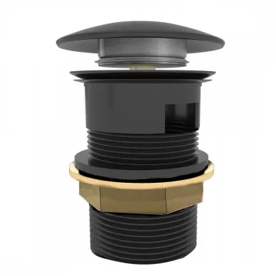 Сливной набор для раковины Teymi Solli T140104 с переливом, click-clack, чёрный матовый 6