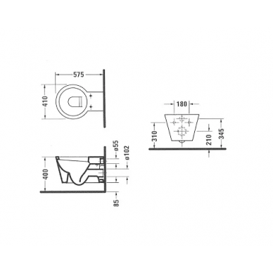 Чаша подвесного унитаза Duravit Starck 1 (0210090064) 1