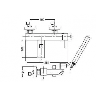 Смеситель для ванны Bugnatese Pbox (9402CR) (хром) 1