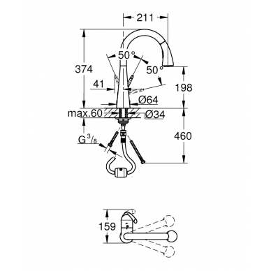 Смеситель для кухни Grohe Zedra (32294SD1) 1