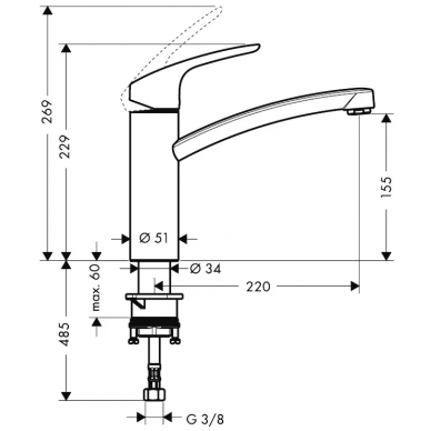 Смеситель для кухни Hansgrohe Focus E2 (31806000) 1