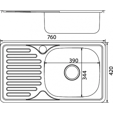 Мойка кухонная Mixline ML (535615) крыло слева 1