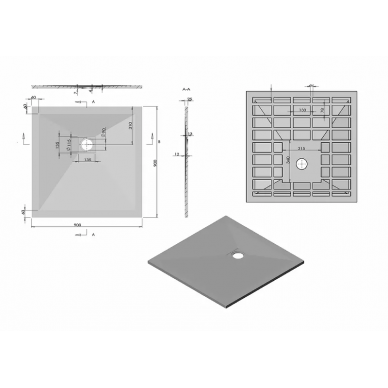 Поддон для душа Vincea (VST-4SR9090A) 90x90 см, антрацит 5