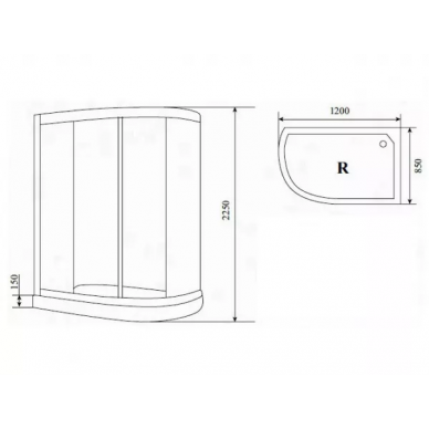 Душевая кабина Timo Comfort (T-8802R C) (120х85) Clean Glass, правая с гидромассажем 6