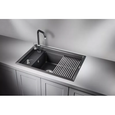 Мойка кухонная Granula Kitchen Space (7305, ЧЁРНЫЙ) 3