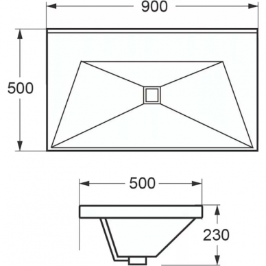 Раковина Cezares Crystal (CZR-1188-900/500) 90 см 1