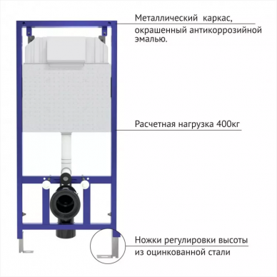Инсталляция для подвесного унитаза Berges Novum (040000) без кнопки 3