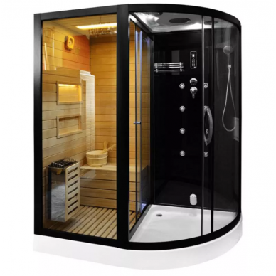 Комбинированная сауна Cerutti SPA Lugano Nero-L Black (CT8343) (180х110) левая, 2 в 1 6