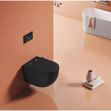 Унитаз подвесной Cerutti SPA Oglio Aria MB (CT9239) безободковый, микролифт, чёрный матовый 10