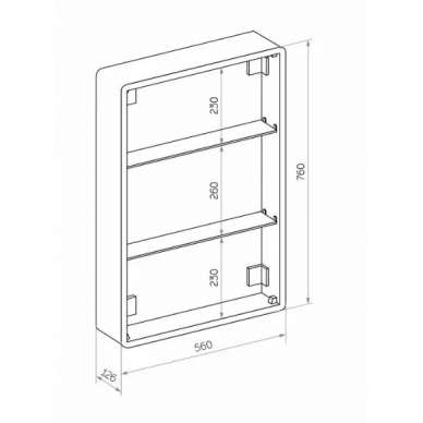 Зеркальный шкаф Art&Max Platino (AM-Pla-600-800-1D-L-DS-F) (60x80 см) с LED подсветкой 7
