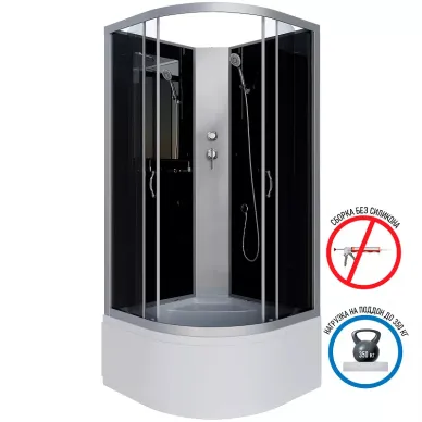 Душевая кабина Niagara Classic NG-2509-14BK (1000х1000х2000) без гидромассажа 12