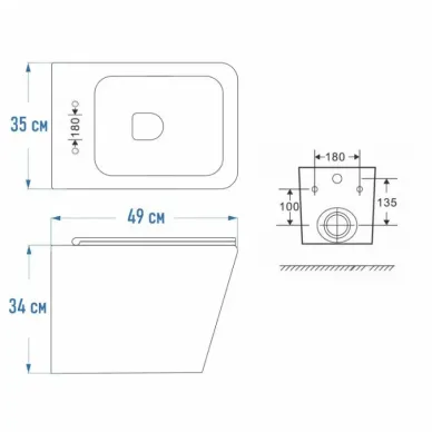 Инсталляция Grohe Rapid SL 39184001 в комплекте с унитазом безободковым с микролифт, кнопка хром 5