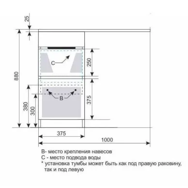 Тумба для ванной Style Line Даллас Люкс 100 СС-00000514 напольная, белая 6