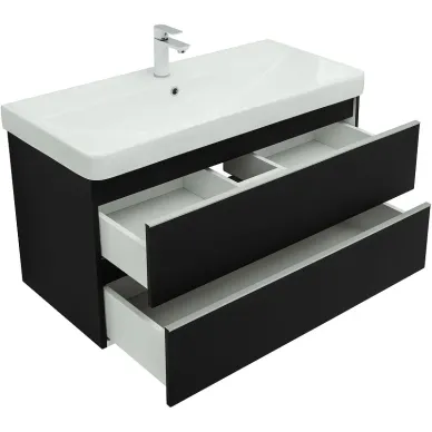 Тумба для ванной Aquanet Вега 329593 100 см, чёрная матовая 5