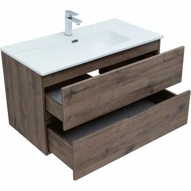 Тумба для ванной Aquanet Алвита New 334187 90 см, дуб веллингтон табак 6