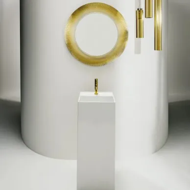 Laufen Kartell Зеркало круглое d=78см, настенное, без подсветки, цвет: золотой 3.8633.1.087.000.1 9