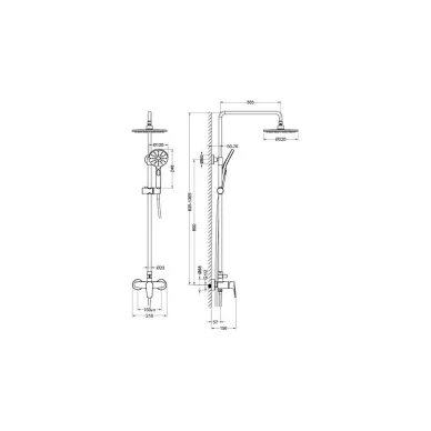 Душевая система Aquatek Бетта AQ2160BGM оружейная сталь 6