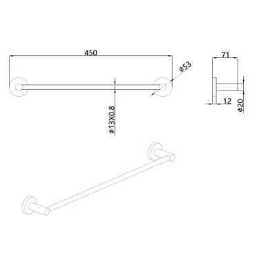 Набор аксессуаров для ванной комнаты AQUAME Trento AQM7221MB 5 в 1, черный 7