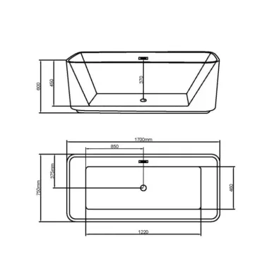 Акриловая ванна Grossman Cristal GR-2028F 170x75 белая 6