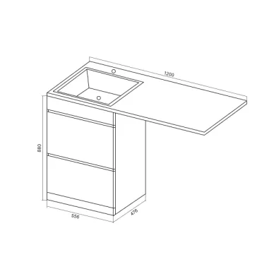 Тумба для ванной VIANT Мальта VMAL120BELLA-T2Y под столешницу для стиральной машины, белая/Дуб вотан 7