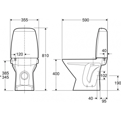 Унитаз напольный Ifo Cera (3832) с сиденьем 1