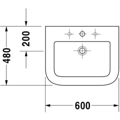 Раковина Duravit Happy D (041760) (60 см) с пьедесталом 1