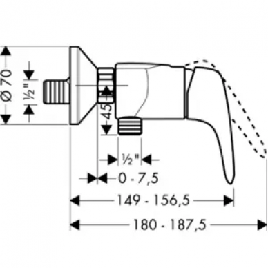 Смеситель для душа Hansgrohe Metris E (31670000) 1