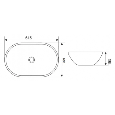 Раковина накладная CeramaLux N (7811А) (61.5 см) 1