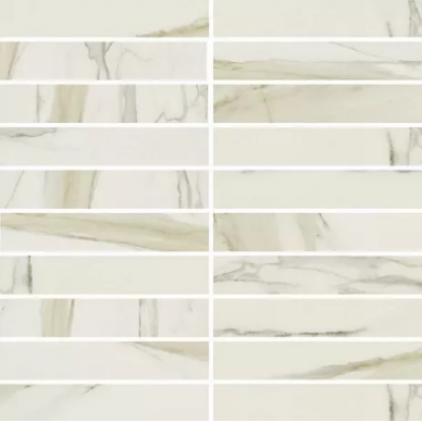 750721 I Classici Calacatta Gold Mosaico Glossy 3x15 30x30 0