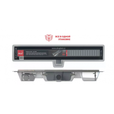 Душевой лоток Alcadrain APZ1SMART-LINE (APZ1SMART-LINE-650) 650 мм с перфорированной решеткой 2