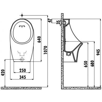 Писсуар подвесной Creavit (TP611-11CB00E-0000) 1
