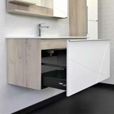 Тумба для ванной Comforty Мерано 90 (91x47x46.5 см), белый/дуб дымчатый 5