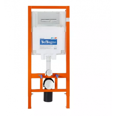 Инсталляция BelBagno BB002-80 в комплекте с унитазом Cezares Cadro, крышкой микролифт, кнопкой смыва (хром глянцевый) 5