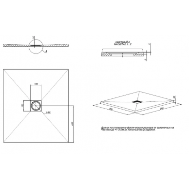Душевой поддон Allen Brau Priority (8.31001-21) 90x80, белый камень 5