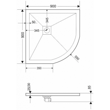 Поддон для душа Grossman Strong (GR-S29090) 90х90 (графит) 5