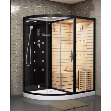 Комбинированная сауна Cerutti SPA Lugano Nero-R Black (CT8344) (180х110) правая, 2 в 1 6