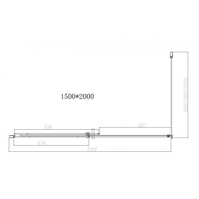 Душевой уголок Vincea Dice (VSR-4D9015CL) 150х90х200 см, профиль хром/стекло прозрачное 3