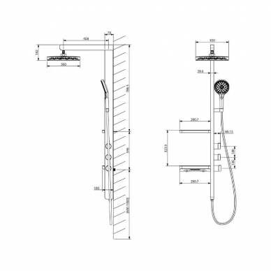 Душевая система Vincea Inspire (VSFS-3I11W) трехрежимная, белый матовый 6