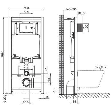 Инсталляция BelBagno Kraft (BB064CHR/BB2111SC/BB002-80/BB007-PR-NERO.M) в комплекте с кнопкой, унитазом и крышкой микролифт (4 в 1) 7