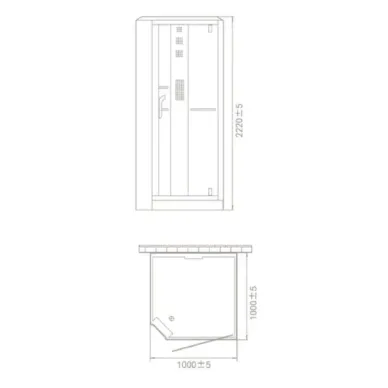 Душевая кабина Orans Diamond (SR-89101RS Black) (100х100) правая, с турецкой баней 7