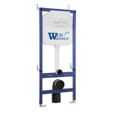 Инсталляция Welt Wasser Bamberg 460 + BAARBACH 004 GL-WT + Bamberg CR в комплекте с унитазом, безободковый, с сидением микролифт 1