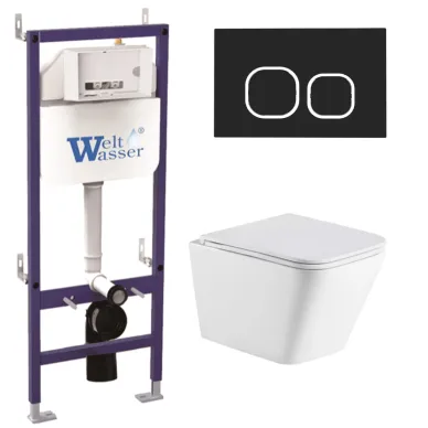 Инсталляция Welt Wasser Bamberg 460 + GELBACH 043 MT-WT + Bamberg BL в комплекте с унитазом, безободковый, с сидением микролифт 0