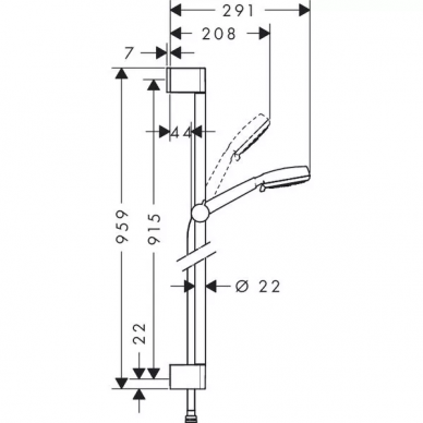 Душевой гарнитур Hansgrohe Crometta 100 Multi (26656400) (90 см) 1