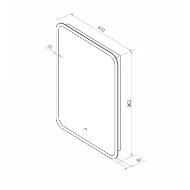 Зеркало Art&Max Messina AM-Mes-600-800-DS-F 60x80 см с LED подсветкой 7