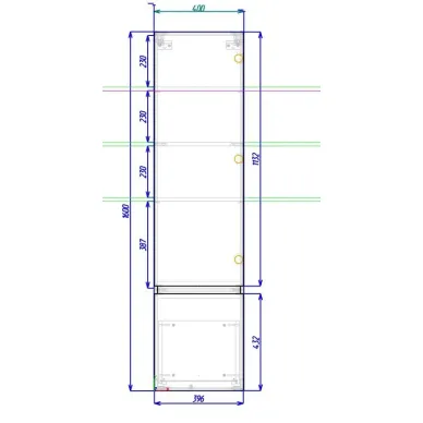 Пенал Art&Max Techno AM-Techno-1600-AC-SO-LW623-R 40 см, правый, дуб мелфорд натуральный 6