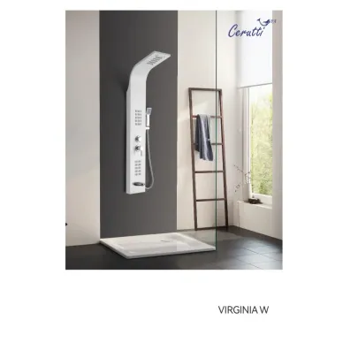 Душевая панель Cerutti SPA Virginia W СТ9990 с гидромассажем, с изливом, белая 0