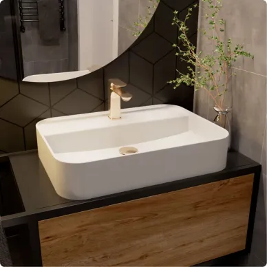 Смеситель для раковины AQUAme Monza AQM6310BG шлифованное золото 5