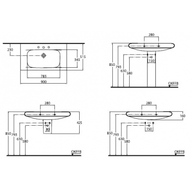 Раковина Ideal Standard Moments (K071501) (90 см) 1
